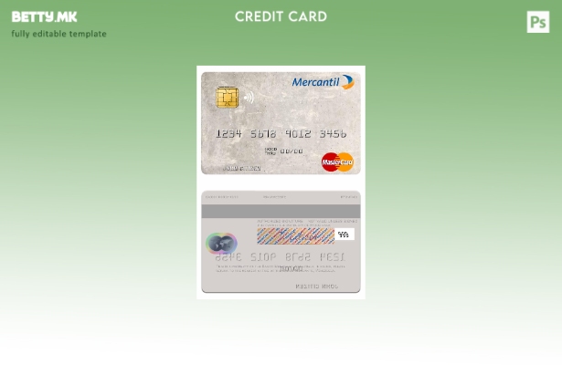 Шаблон за мастер картички во модерен стил Венецуела Banco Mercantil